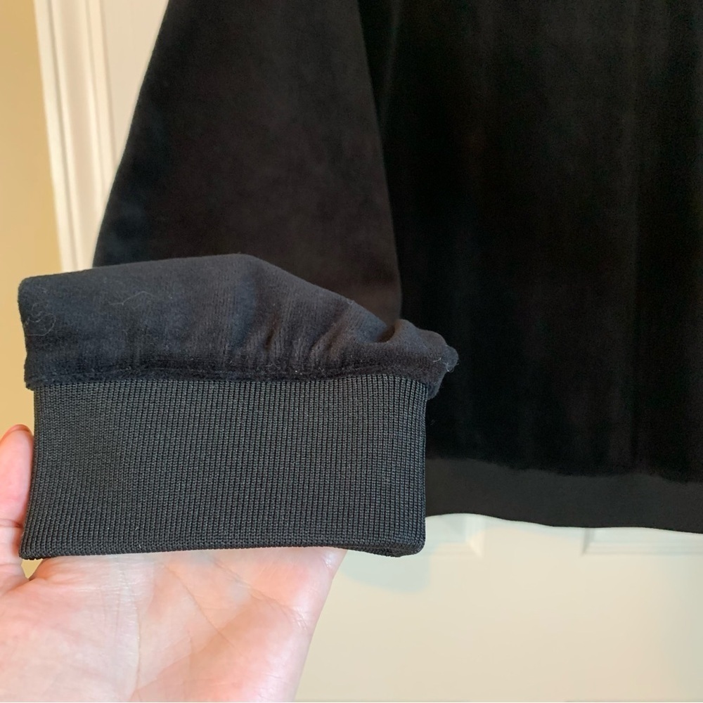 Etre Cecile Black Velour Bomber Zip Up Jacket, size XL - Picture 6 of 9